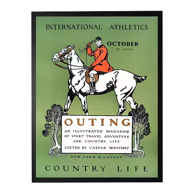 Kirklands Home Vintage Polo Magazine Cover Framed Wall Art Green Best