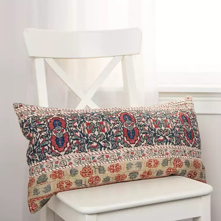 Pillows>Kirklands Home Vintage Prints Cotton Lumbar Pillow Multi
