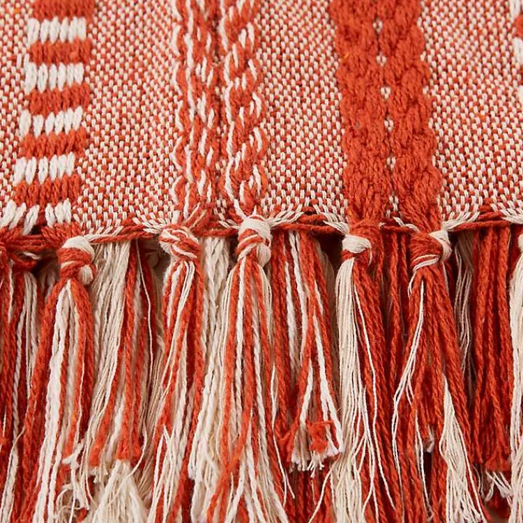 Blankets & Throws>Kirklands Home Vintage Braided Fringe Throw Red