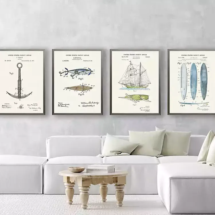 Kirklands Home Vintage Sailing Ship Patent Framed Art Print Best