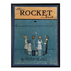 Kirklands Home Vintage The Rocket Book Cover Framed Wall Art Blue