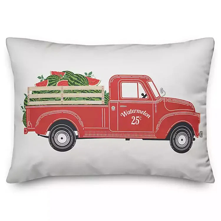 Kirklands Home Vintage Watermelon Truck Outdoor Pillow Clearance