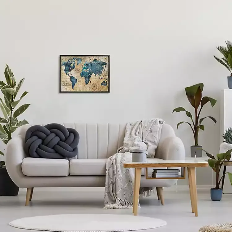 Kirklands Home Vintage World Map Framed Giclee Canvas Art Print Online