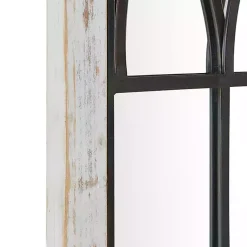 Kirklands Home Vista Arched Windowpane Mirror Ivory New