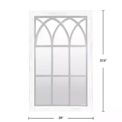 Kirklands Home Vista Arched Windowpane Mirror Ivory New