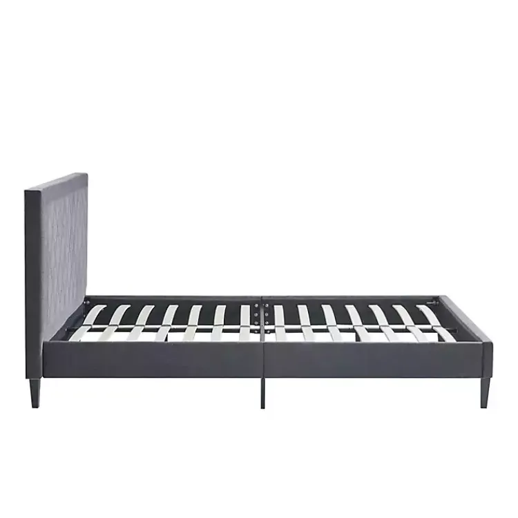 Kirklands Home Viv Charcoal Diamond Tufted Queen Bed Frame Gray Best