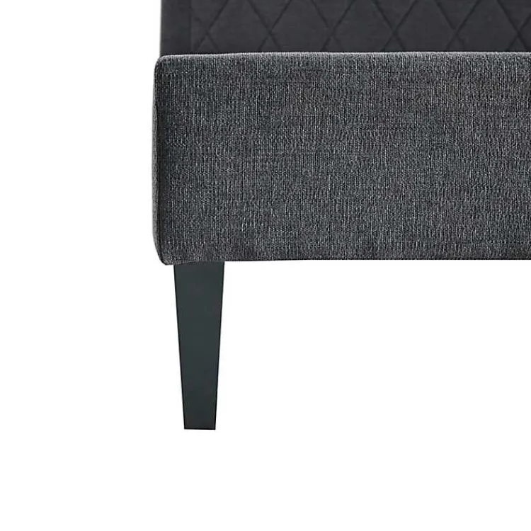 Kirklands Home Viv Charcoal Diamond Tufted Queen Bed Frame Gray Best