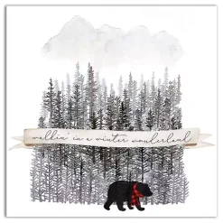 Christmas Art & Wall Decor>Kirklands Home Walking in a Winter Wonderland Canvas Art Print Gray