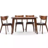 Kirklands Home Walnut and Black Mid-Century 5-pc. Dining Set