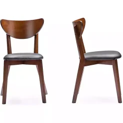 Kirklands Home Walnut and Black Mid-Century 5-pc. Dining Set