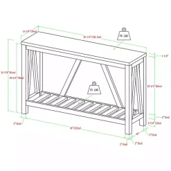 Kirklands Home Walnut and Whitewash A-Frame Console Table Ivory Hot
