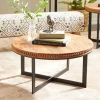 Kirklands Home Walnut Beaded Industrial Coffee Table Sale