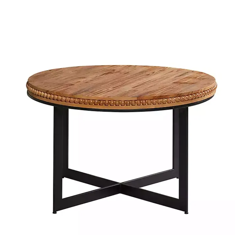 Kirklands Home Walnut Beaded Industrial Coffee Table Sale