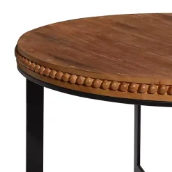 Kirklands Home Walnut Beaded Industrial Coffee Table Sale