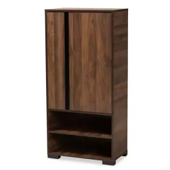 Kirklands Home Walnut Asymmetrical Shoe Storage Cabinet Brown Discount