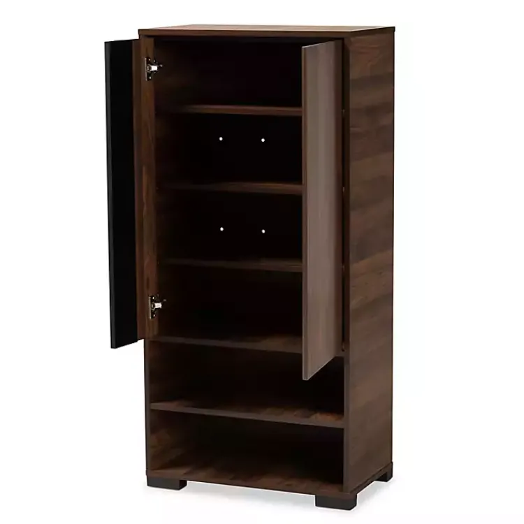 Kirklands Home Walnut Asymmetrical Shoe Storage Cabinet Brown Discount