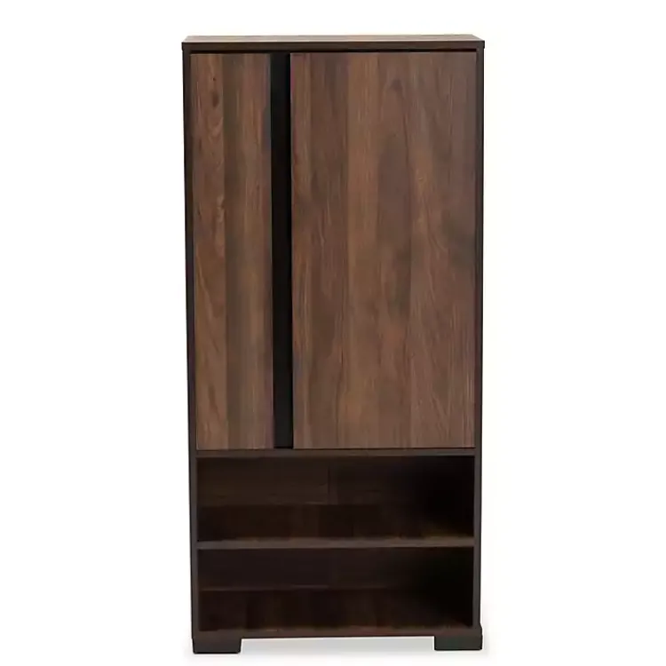 Kirklands Home Walnut Asymmetrical Shoe Storage Cabinet Brown Discount