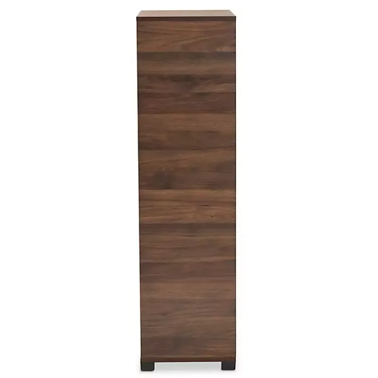 Kirklands Home Walnut Asymmetrical Shoe Storage Cabinet Brown Discount