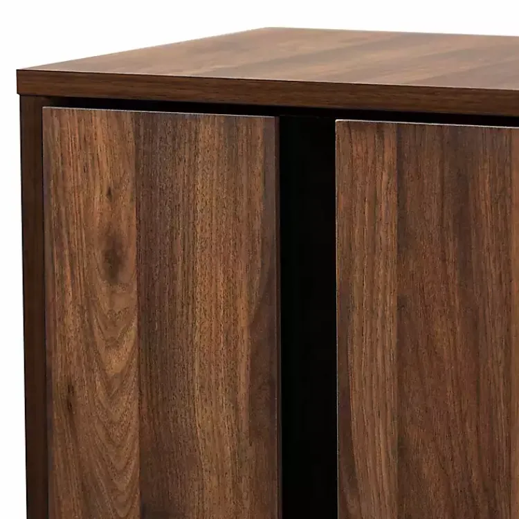 Kirklands Home Walnut Asymmetrical Shoe Storage Cabinet Brown Discount