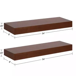 Kirklands Home Walnut Brown Floating Shelves, Set of 2 Best