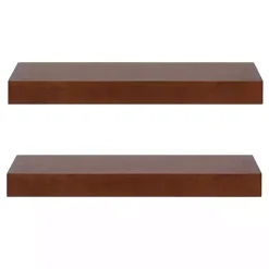 Kirklands Home Walnut Brown Floating Shelves, Set of 2 Best
