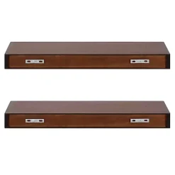 Kirklands Home Walnut Brown Floating Shelves, Set of 2 Best