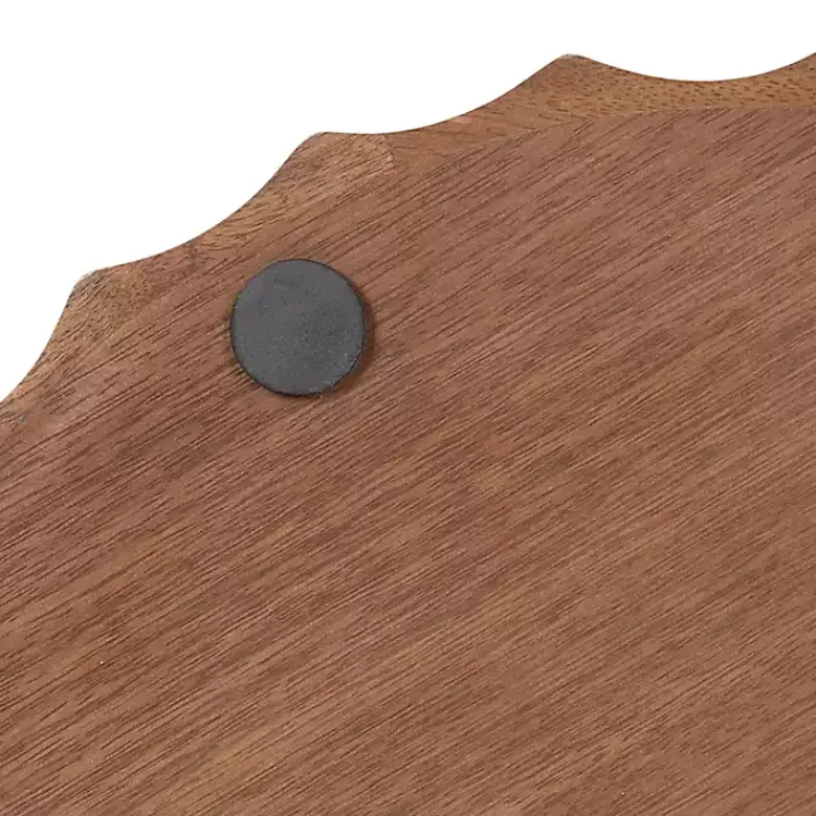 Decorative Trays>Kirklands Home Walnut Fluted Lissi Round Serving Tray Brown