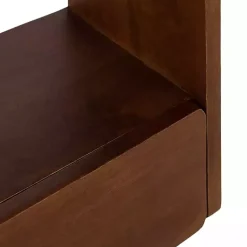 Kirklands Home Walnut Kato Single Drawer Wall Shelf Brown Best