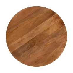 Kirklands Home Walnut Mango Wood Round Kershaw Coffee Table Brown Outlet