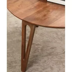 Kirklands Home Walnut Mango Wood Round Kershaw Coffee Table Brown Outlet