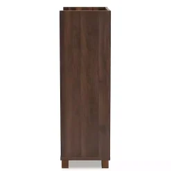 Kirklands Home Walnut Brown Open Shelf Wine Cabinet Sale