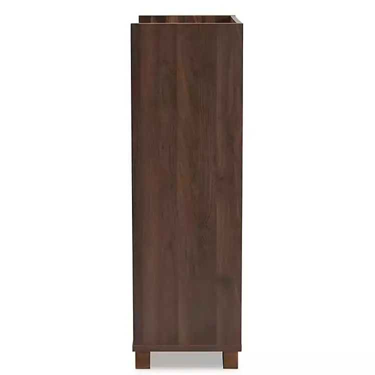 Kirklands Home Walnut Brown Open Shelf Wine Cabinet Sale