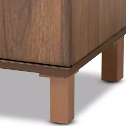 Kirklands Home Walnut Slim Shoe Storage Cabinet Brown New