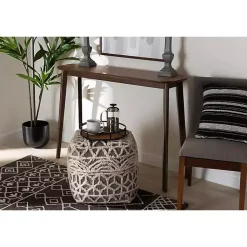 Kirklands Home Walnut Wood Frame Splayed Legs Console Brown Clearance
