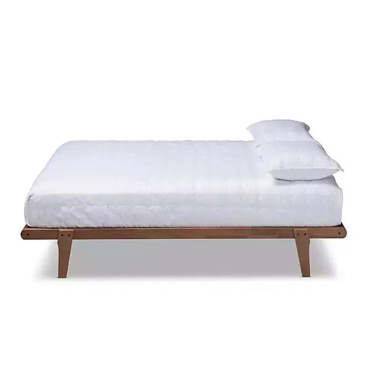 Kirklands Home Walnut Wood Full Platform Bed Brown New