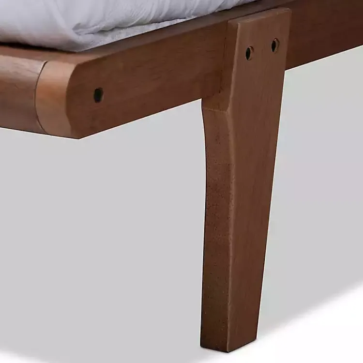 Kirklands Home Walnut Wood Full Platform Bed Brown New
