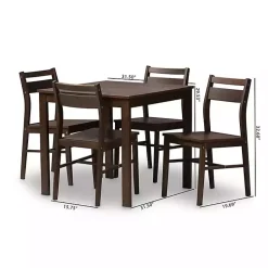 Kirklands Home Walnut Contemporary Wood 5-pc. Dining Set Outlet