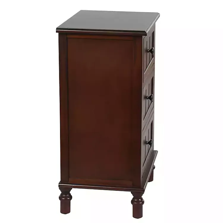 Kirklands Home Walnut 3-Drawer Winne Accent Table Brown Clearance