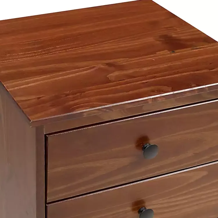 Kirklands Home Walnut 3-Drawer Wood Nightstand Brown Clearance