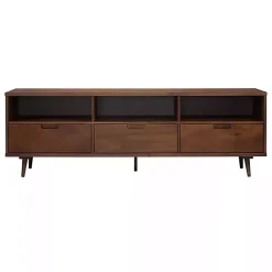 Kirklands Home Walnut 3-Drawer Wood TV Stand Brown