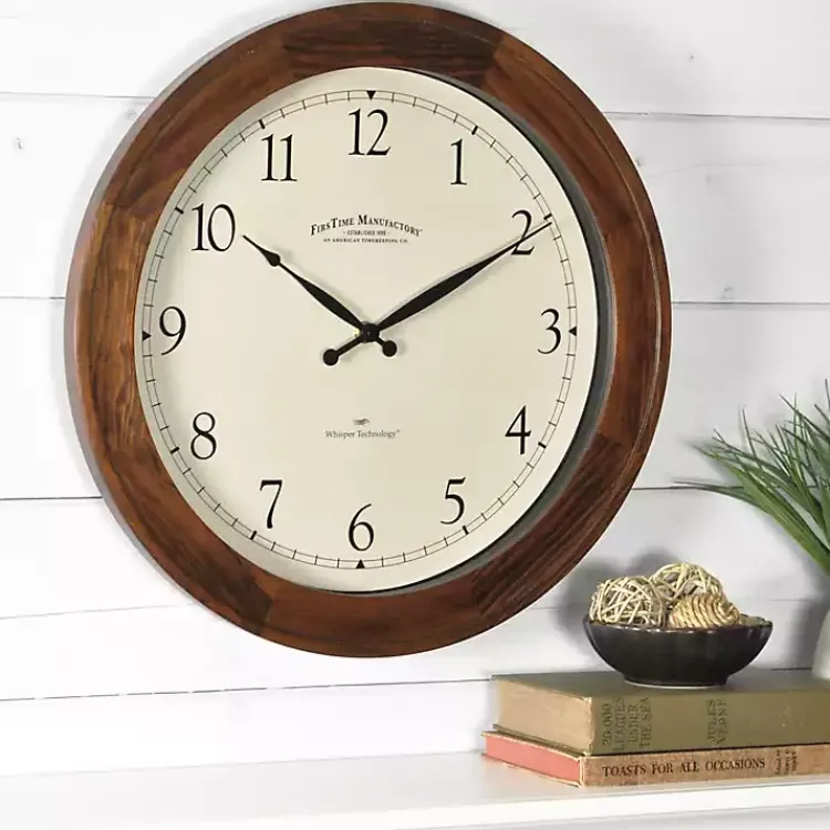 Kirklands Home Walnut Garrison Wooden Wall Clock Discount