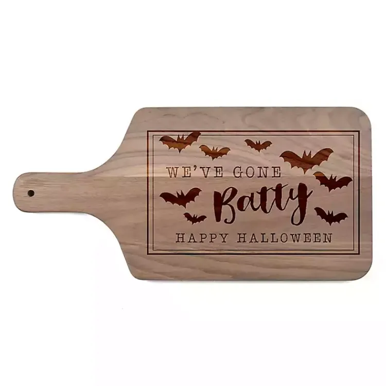 Halloween>Kirklands Home Walnut Gone Batty Halloween Cutting Board Brown
