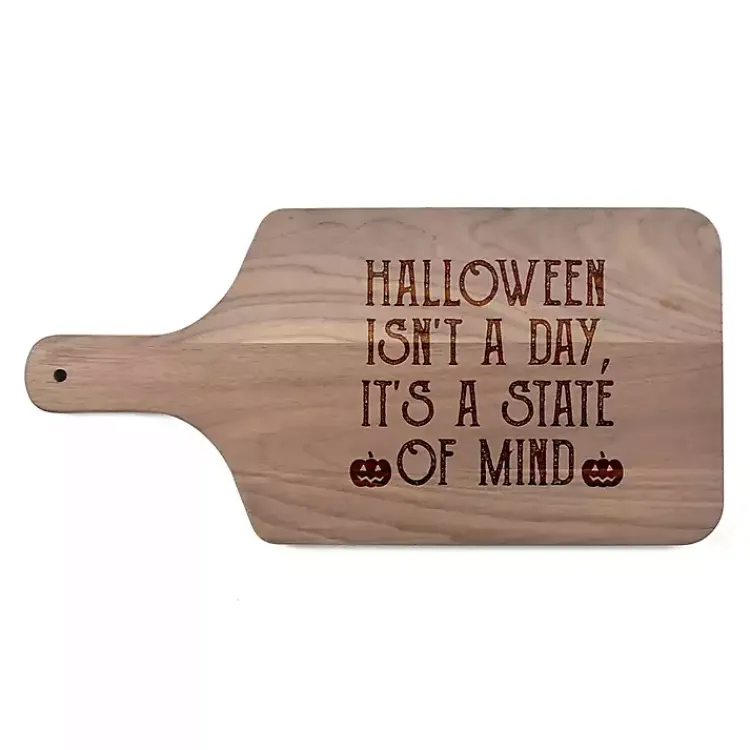 Halloween>Kirklands Home Walnut Halloween is a State of Mind Cutting Board Brown