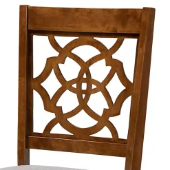 Kirklands Home Walnut Lylah Upholstered Dining Chairs, Set of 4 Gray Clearance