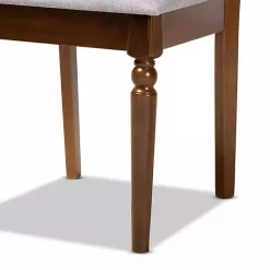 Kirklands Home Walnut Lylah Upholstered Dining Chairs, Set of 4 Gray Clearance