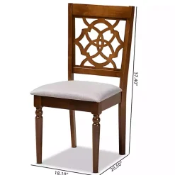 Kirklands Home Walnut Lylah Upholstered Dining Chairs, Set of 4 Gray Clearance