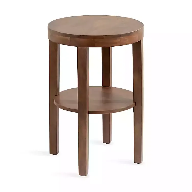 Kirklands Home Walnut Round Talen Accent Table Brown Sale