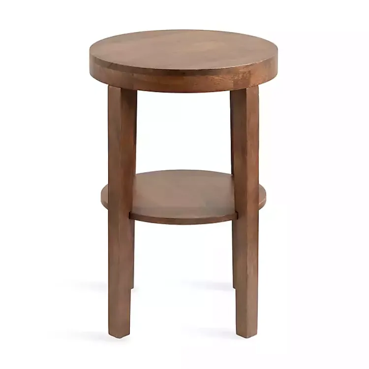 Kirklands Home Walnut Round Talen Accent Table Brown Sale