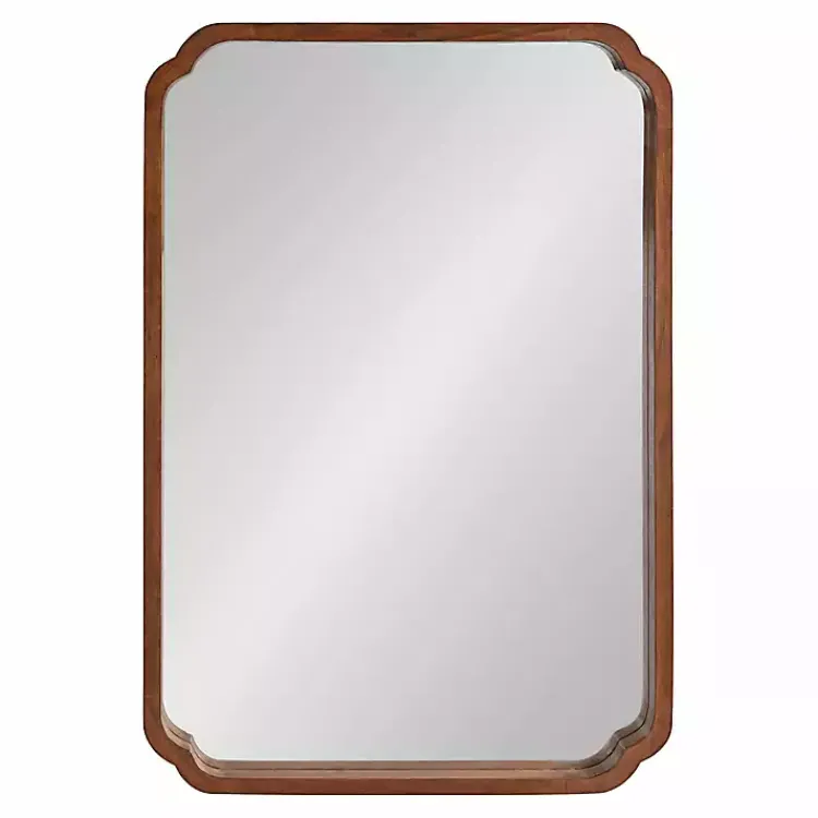 Kirklands Home Walnut Scallop Rectangle Wall Mirror Hot
