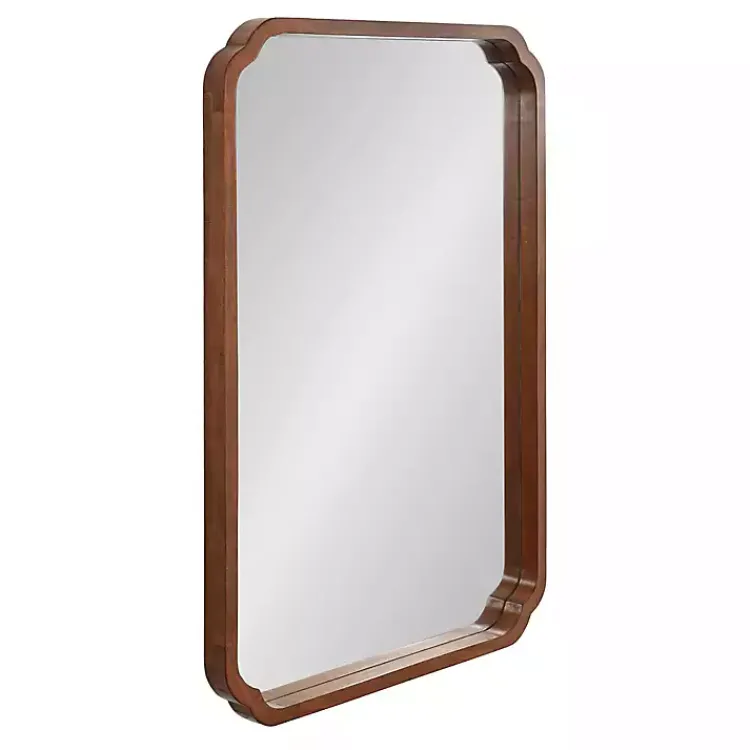 Kirklands Home Walnut Scallop Rectangle Wall Mirror Hot